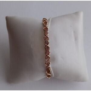 Vintage 10k Womens Gold Plated Twined Bracelet 6.1G- Very Good Condition!